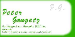 peter gangetz business card
